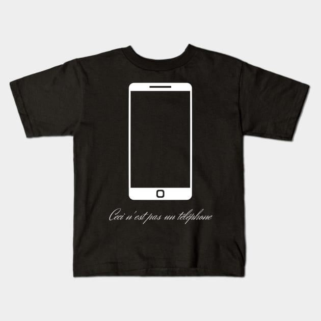 Ceci n'est pas un telephone Kids T-Shirt by firstsapling@gmail.com